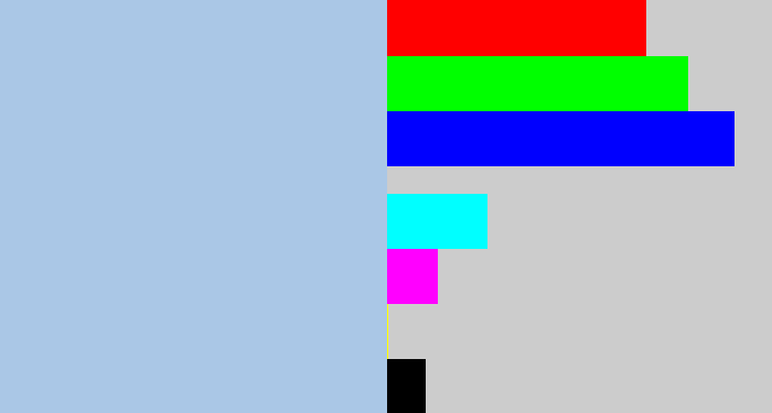 Hex color #aac7e6 - light blue grey