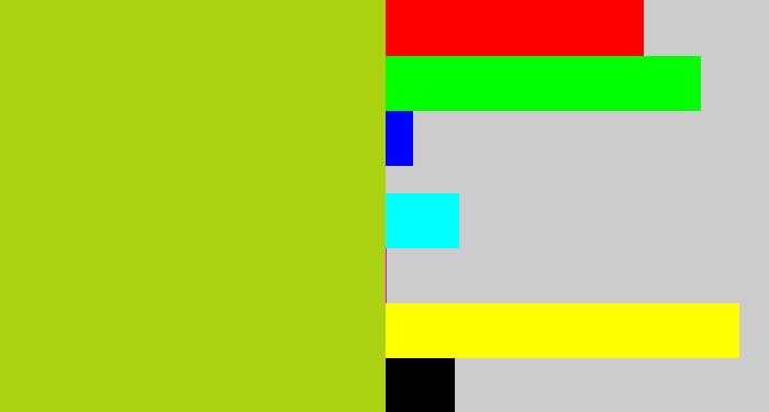 Hex color #aad211 - yellowish green