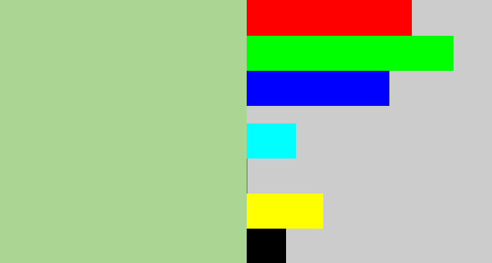 Hex color #aad593 - light grey green