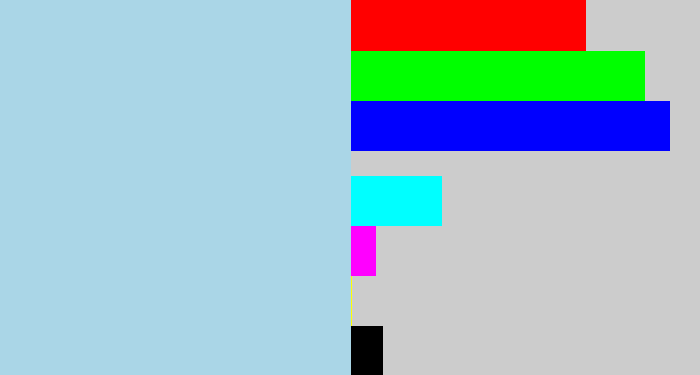 Hex color #aad6e7 - light blue grey