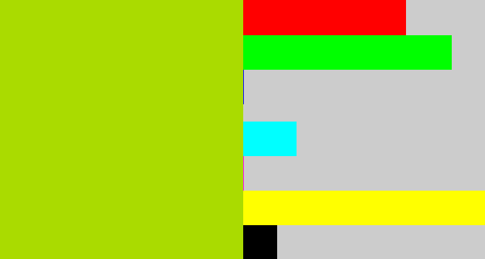 Hex color #aadb00 - green/yellow
