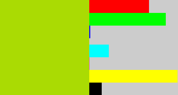 Hex color #aadb03 - green/yellow