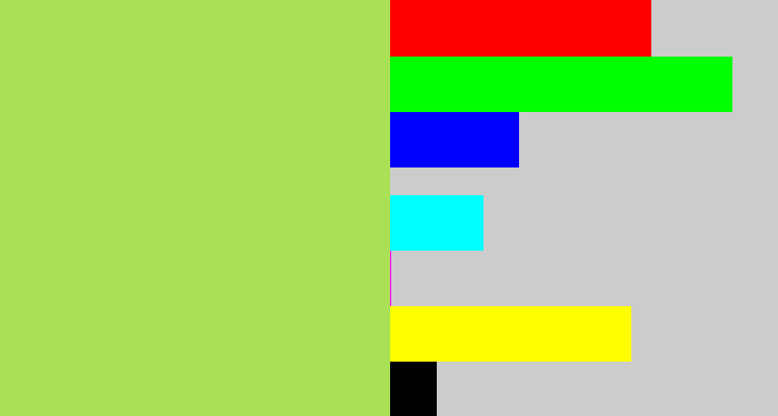 Hex color #aae055 - kiwi