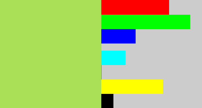 Hex color #aae057 - kiwi