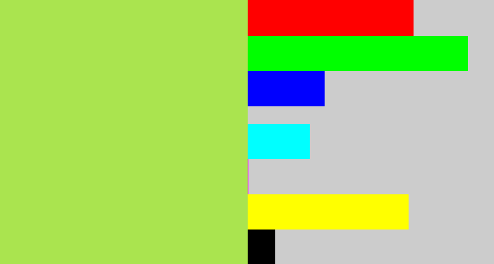 Hex color #aae44f - kiwi