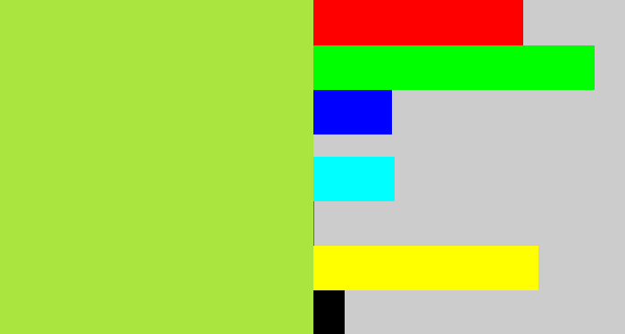 Hex color #aae53f - kiwi