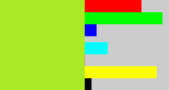 Hex color #aaea23 - yellowish green