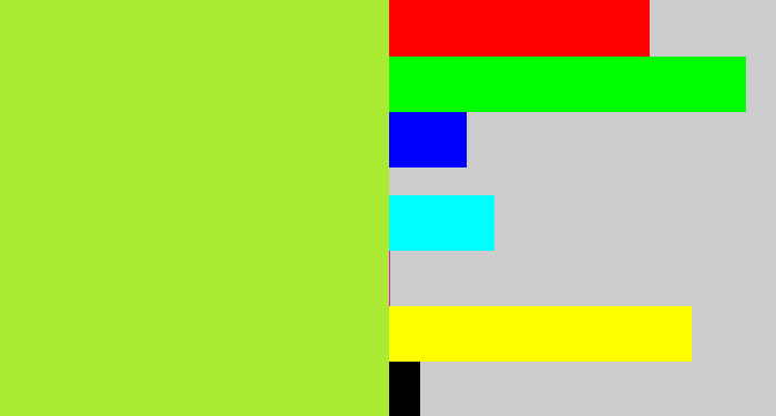 Hex color #aaea33 - lime