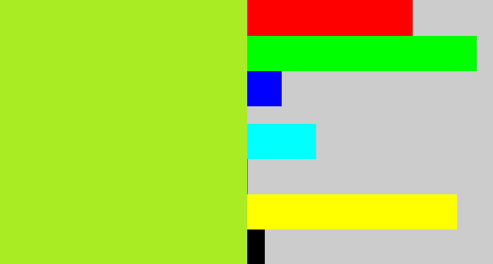Hex color #aaec24 - yellowish green