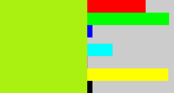 Hex color #aaf010 - lemon green