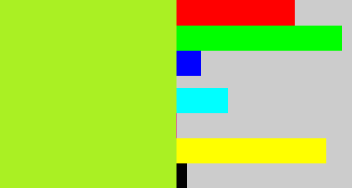 Hex color #aaf023 - lime