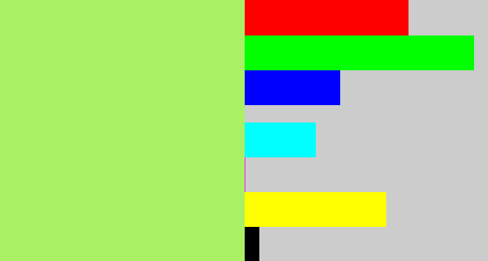 Hex color #aaf064 - light lime