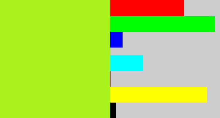 Hex color #aaf21c - yellowgreen