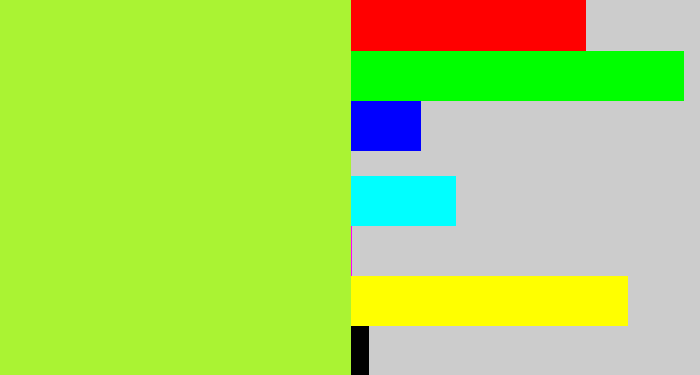 Hex color #aaf333 - lime