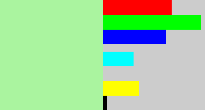 Hex color #aaf49f - light pastel green