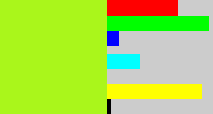 Hex color #aaf61b - yellowgreen