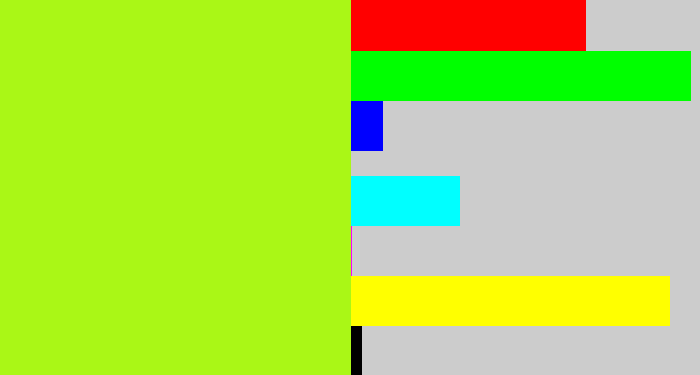 Hex color #aaf716 - yellowgreen