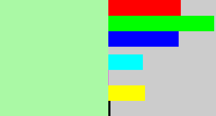 Hex color #aaf9a5 - light pastel green