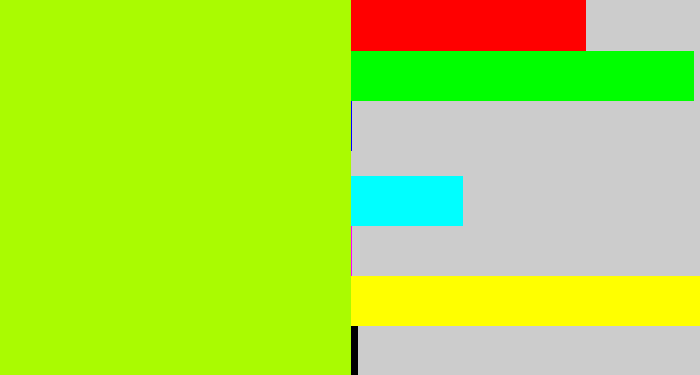 Hex color #aafb01 - lemon green