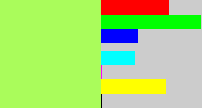 Hex color #aafc5b - pale lime green