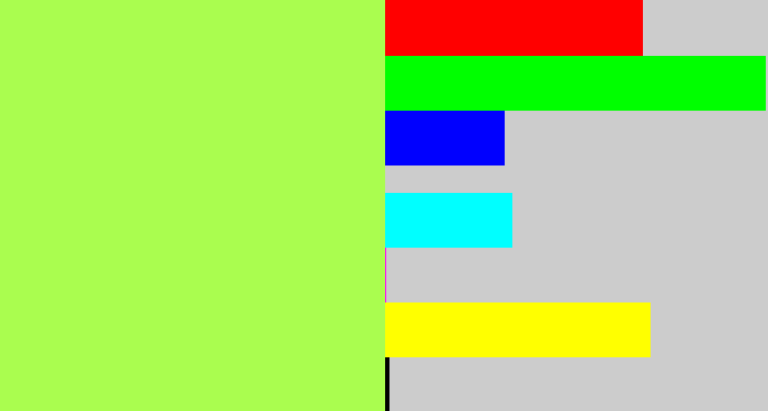 Hex color #aafd4f - kiwi