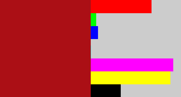 Hex color #ab0f15 - darkish red