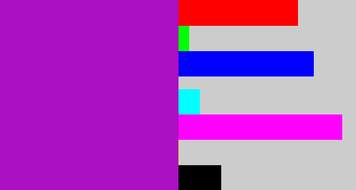 Hex color #ab0fc2 - barney