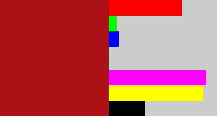 Hex color #ab1116 - darkish red