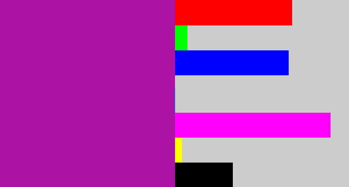 Hex color #ab12a5 - barney