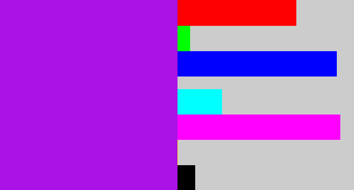 Hex color #ab12e5 - vibrant purple