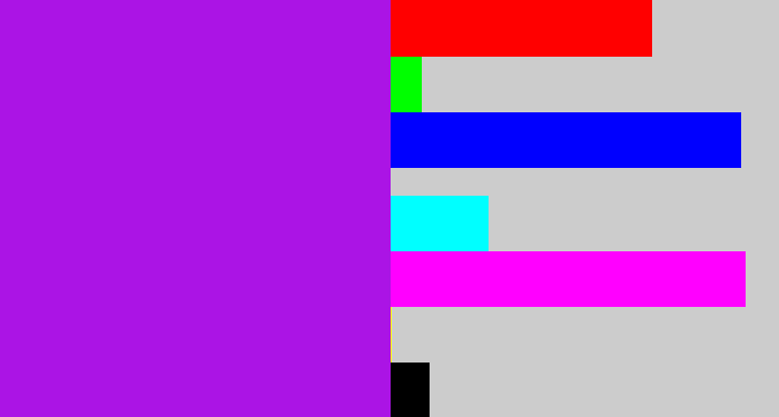 Hex color #ab14e5 - vibrant purple