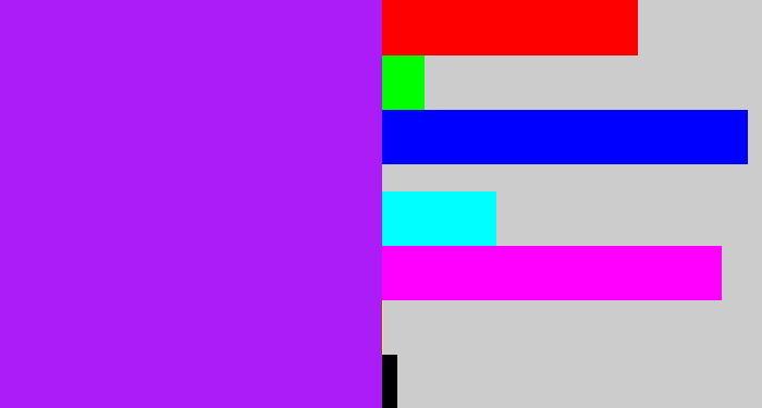 Hex color #ab1cf6 - electric purple