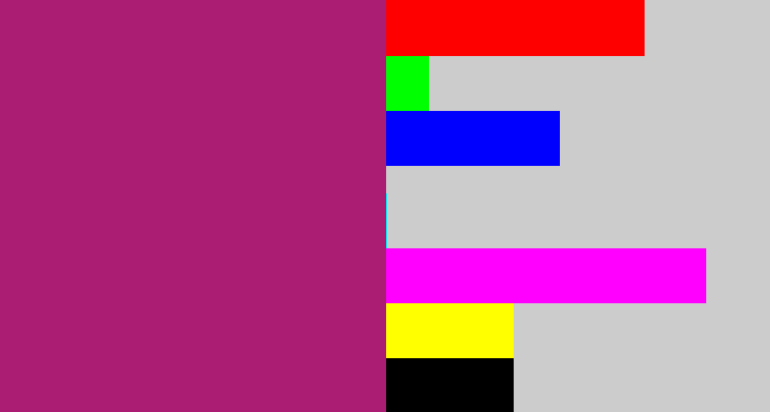 Hex color #ab1d72 - red violet