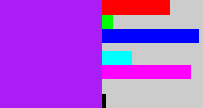 Hex color #ab1df5 - electric purple