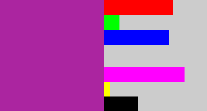 Hex color #ab25a0 - barney