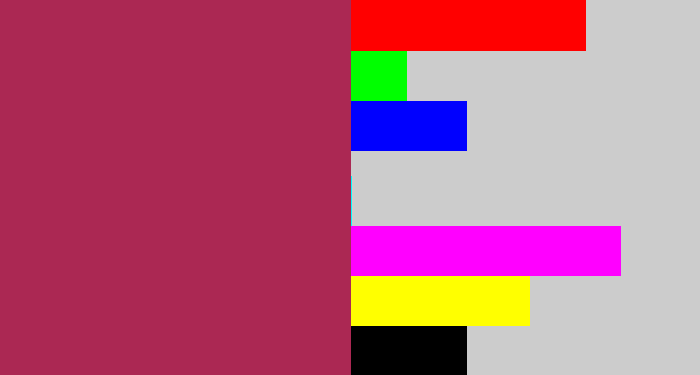 Hex color #ab2853 - light burgundy