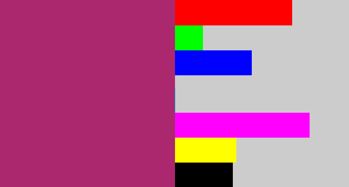 Hex color #ab286f - light burgundy