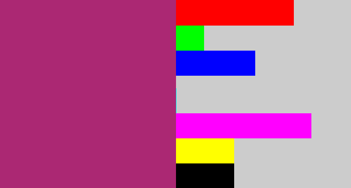 Hex color #ab2873 - light burgundy