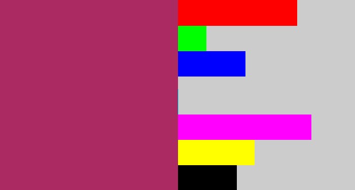 Hex color #ab2a61 - light burgundy