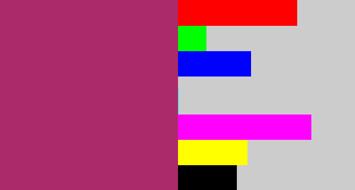 Hex color #ab2a69 - light burgundy