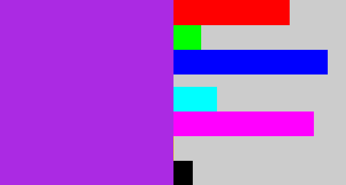 Hex color #ab2ae3 - electric purple