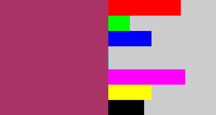 Hex color #ab3266 - light burgundy