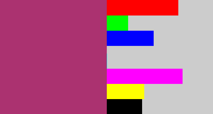 Hex color #ab3270 - light burgundy