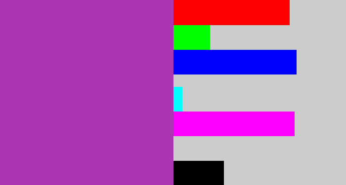 Hex color #ab36b4 - purply