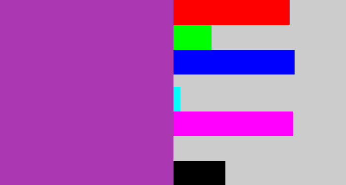 Hex color #ab37b2 - purply