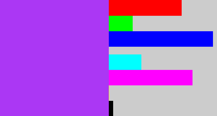 Hex color #ab37f4 - electric purple