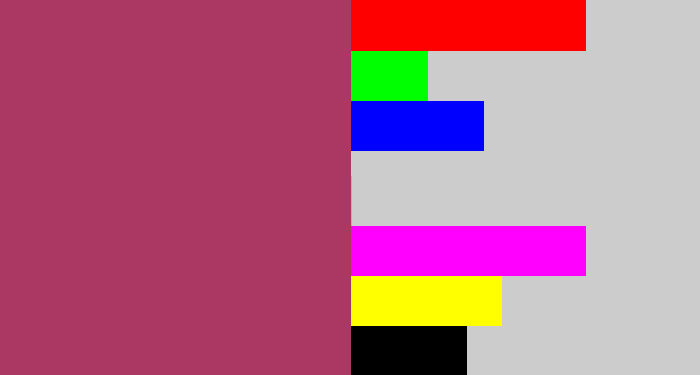 Hex color #ab3862 - light burgundy