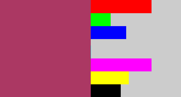Hex color #ab3863 - light burgundy