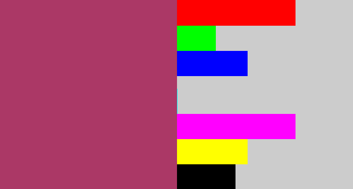 Hex color #ab3866 - light burgundy