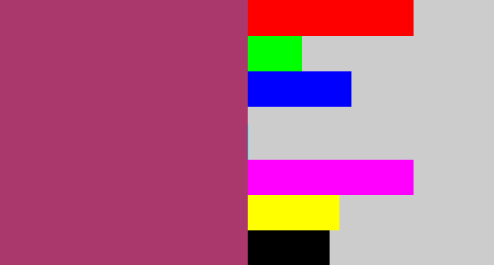 Hex color #ab386c - light burgundy